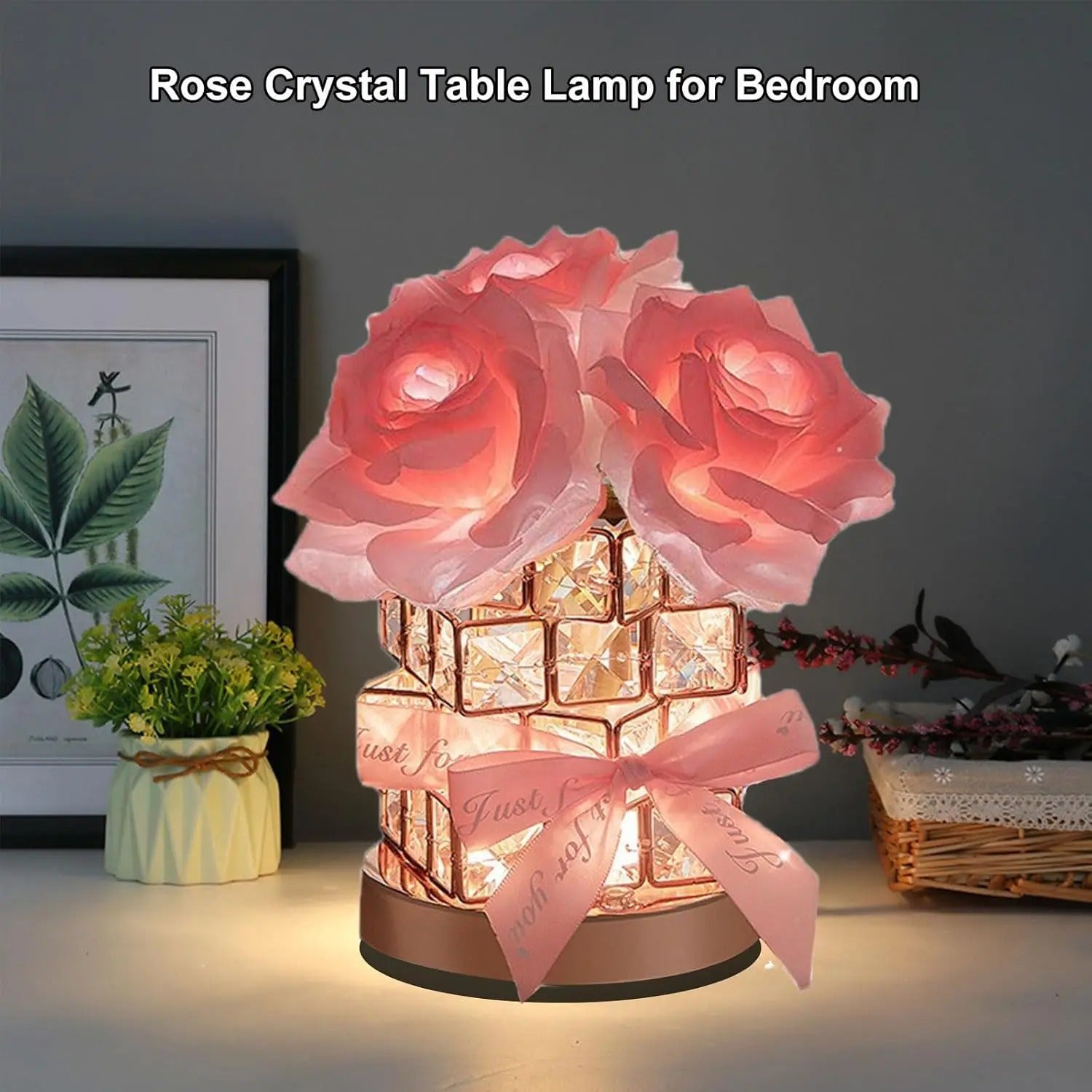 Premium Crystal Rose Lamp