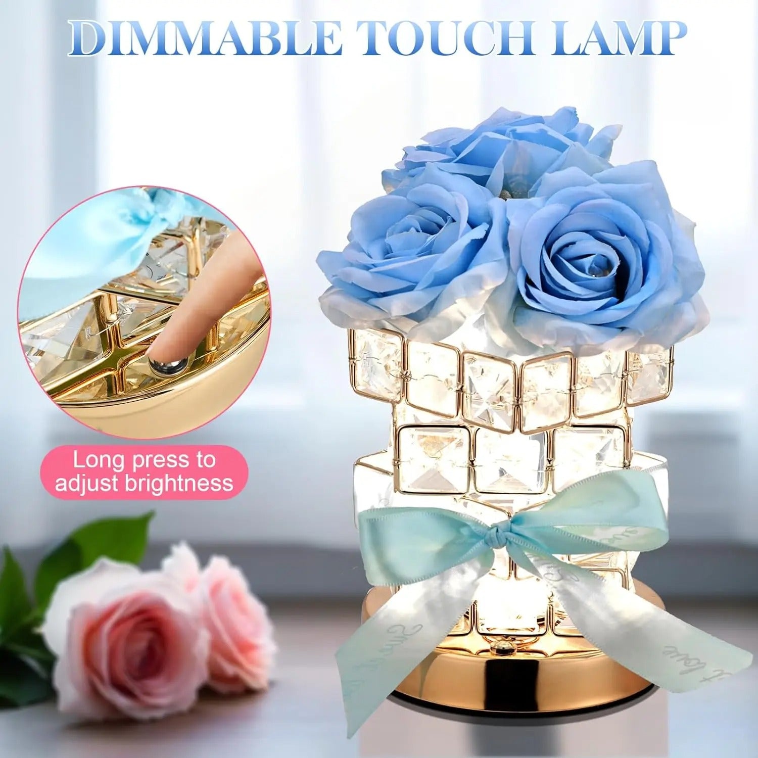 Premium Crystal Rose Lamp