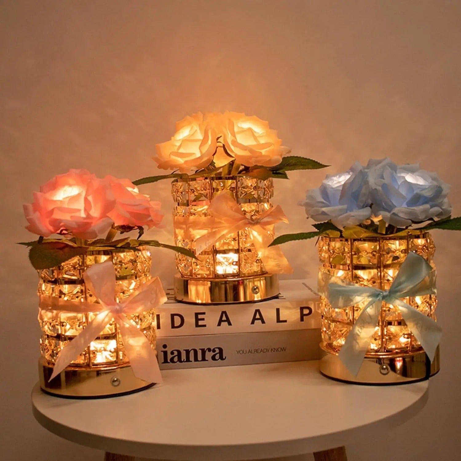 Premium Crystal Rose Lamp