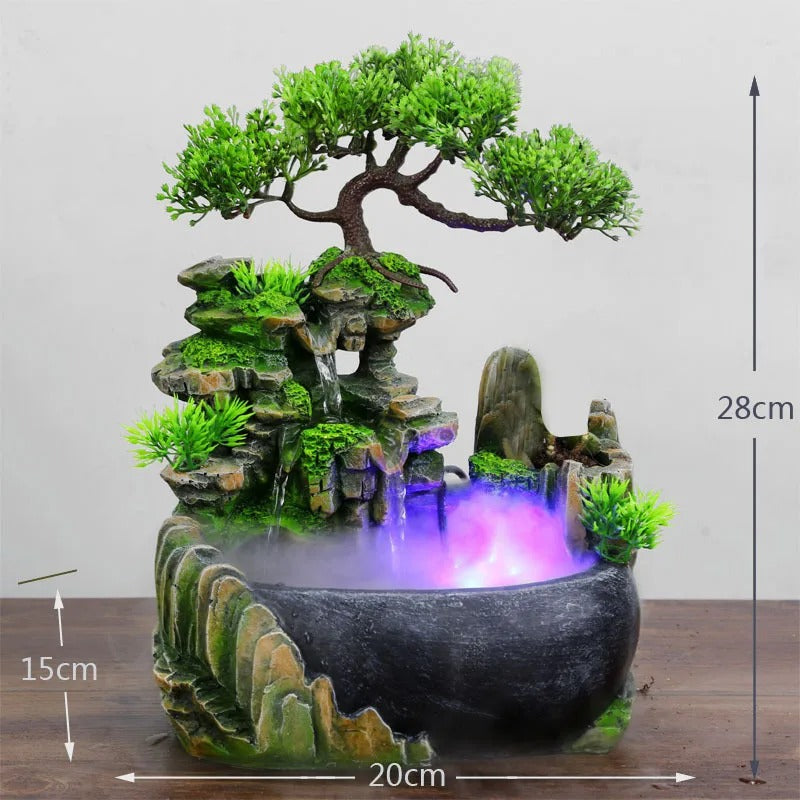 bonsai tree with fountain Luxaro Zen Mist Bonsai Fountain